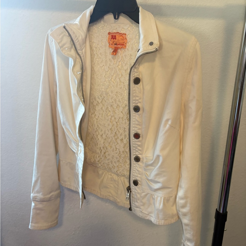 Twill Twenty Two Cream Bomber Jacket